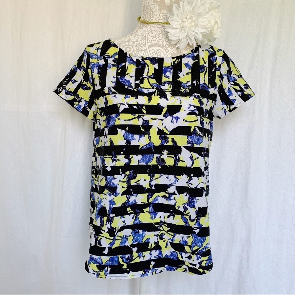 Peter Pilotto for Target // Blue, Black Print Top mar2